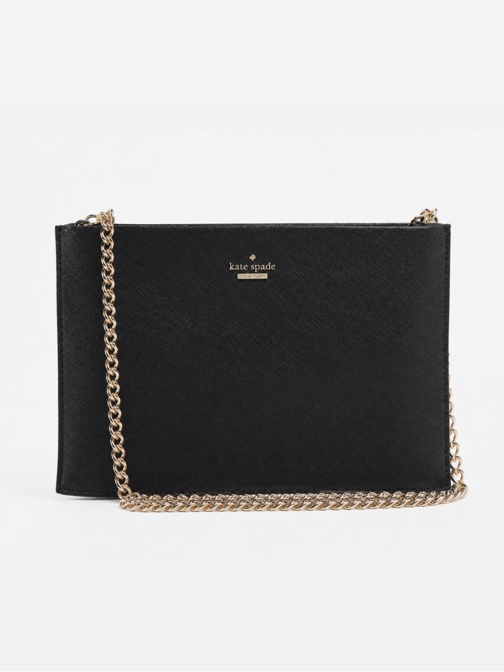 Kate Spade Cameron Street Sima Black Leather Clutch & Crossbody Bag $198